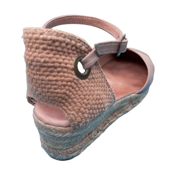 Women’s Tan Leather/Fabric Espadrilles w/Ankle Straps Made in Spain Size 40/US9 - Picture 10 of 13